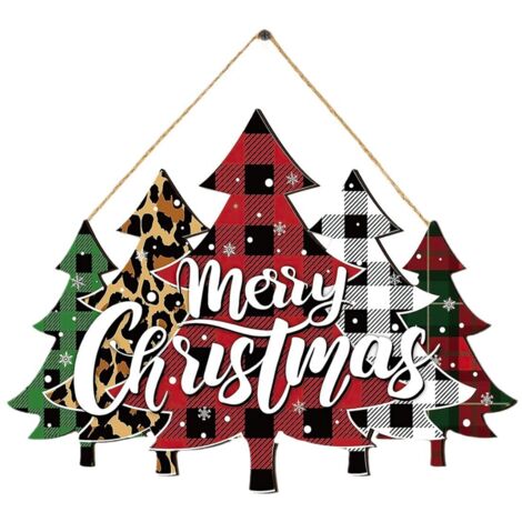 LAOA Panneau de bienvenue de Noël Décorations de camion rouge rustique Panneau en bois à suspendre Joyeux Noël pour porte d'entrée Arbre de Noël Décoration de vacances pour maison Fenêtre Mur Ferme Dé (1/5)