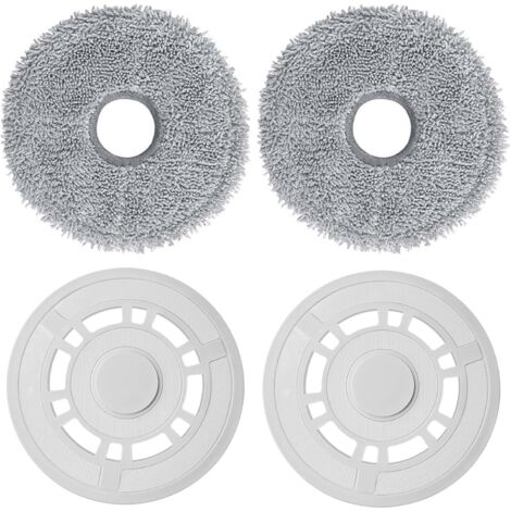 Serpillères de rechange avec support de vadrouille compatibles avec les aspirateurs robots Xiaomi X20+, Dreame L10S Pro Gen 2 / L10 Ultra / L10S Pro / L10S Ultra / L10 Prime / X20 Pro (Blanc) (1/5)