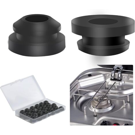 30 Pcs Embouts en Caoutchouc pour Supports de Casseroles, Passages en Caoutchouc, Pieds en Caoutchouc Antirouille Compatibles pour Dometic Smev Thetford Tiges 5 mm Accessoires de Camping-Car (1/5)