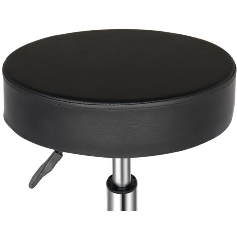 Chaise coiffante coton épaisseur 8cm, roulettes nylon 150kg, noir