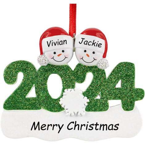 Hodmec Lot De 7 Décorations De Noël Personnalisées En Forme De Bonhomme De Neige Avec Noms De Famille - Décorations De Noël Personnalisées Pour Sapin De Noël