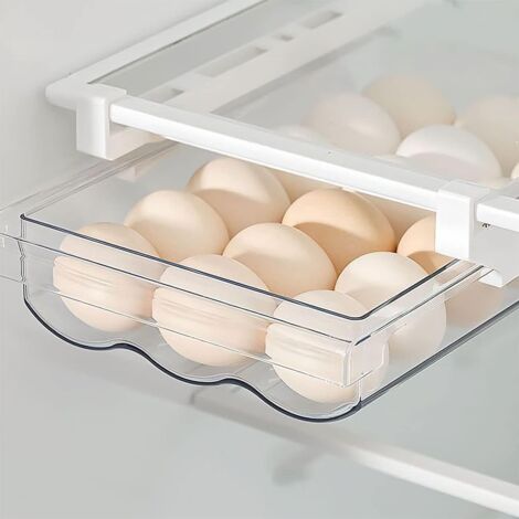 Boîte à Oeufs en Plastique, Plateau à œufs Pour Réfrigérateur, 18Grilles Tiroir à œufs, Boîte de Rangement Pour œufs Frais (1/5)