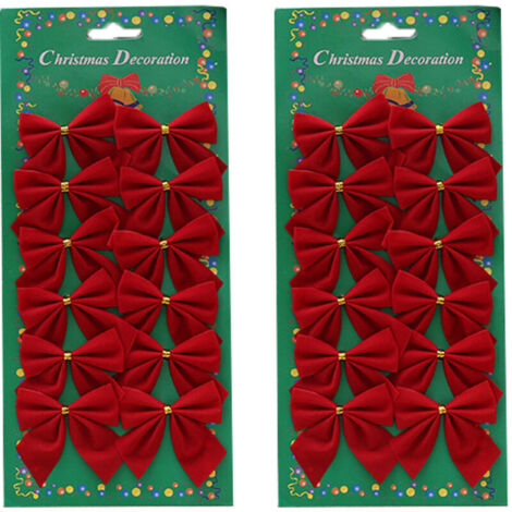 Noeuds de Noël Grand nœud de sapin de Noël Décorations de sapin de Noël, rouge (1/2)