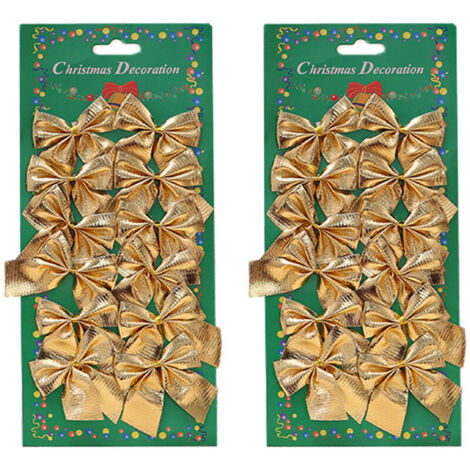 Noeuds de Noël Grand nud de sapin de Noël Décorations de sapin de Noël, doré (1/2)