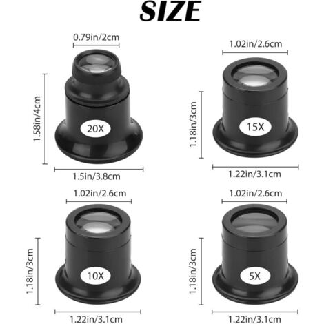 Lot De 30 Loupes De Bijoutier En Verre Monocle Portable Loupes De