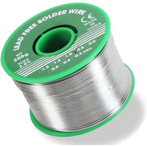 Fil à souder électronique sans plomb 0,8 mm, 200 g, avec noyau de colophane, pour la réparation et le bricolage de composants de soudure électriques électroniques (1/5)