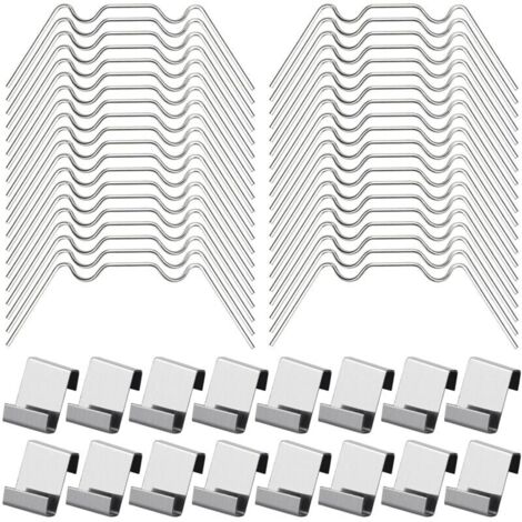 100Pcs Clips de Vitrage pour Serre Inclure 50Type W Serre Pinces en Acier Inoxydable et 50 Clips de Type Z pour Vitre de Serre (1/5)