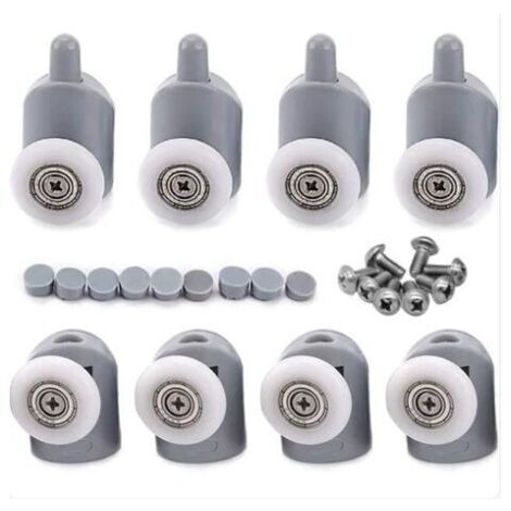 Redom – Lot de 8 rouleaux pour porte coulissante de douche 23mm – Installation facile – Résistance aux chocs – Mouvement fluide et silencieux (1/5)
