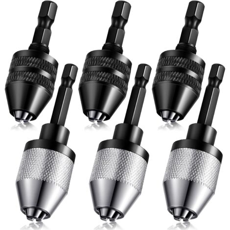 Mandrin de perceuse sans clé LAOA à tige hexagonale de 1/4", adaptateur d'extension de tournevis à changement rapide 0,3-6,5 mm, 0,3-3,6 mm pour accessoires de perceuse à percussion (6 pièces) (1/5)