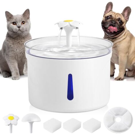 Fontaine à boire pour chats, fontaine d’eau pour chats, distributeur d’eau électrique pour chats 2.5L, pompe intelligente Ultra silencieuse pour chats, chatons, chiens, animaux de compagnie avec lumiè (1/5)
