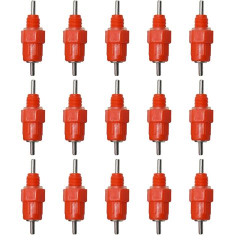 Buveurs Automatiques, Eau Mamelons Abreuvoirs, Abreuvoir de Volaille, Automatique Tétine Abreuvoir, pour Poulet Canard Volaille,15 Pcs (1/5)
