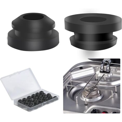 30 Pcs Embouts en Caoutchouc pour Supports de Casseroles, Passages en Caoutchouc, Pieds en Caoutchouc Antirouille Compatibles pour Dometic Smev Thetford Tiges 5 mm Accessoires de Camping-Car (1/5)