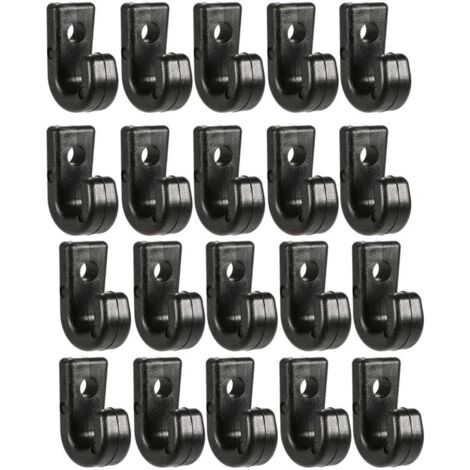 DOLASO Lot de 50 crochets de fixation en nylon noir pour kayak et accessoires marins (1/5)