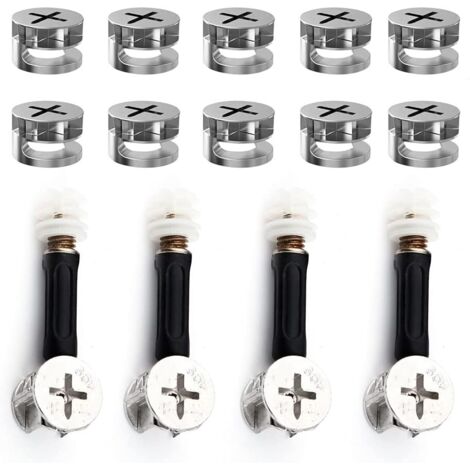 Le kit de connexion de meubles trois en un 4PCS, le jeu de vis de fixation de quincaillerie de meubles sont utilisés (1/4)