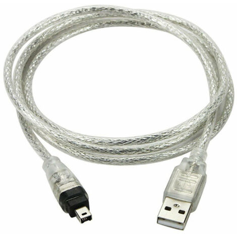 Câble USB 2.0 mâle compatible Firewire DV IEEE 1394 4 broches mâle iLink pour Camescope DV et D8 1M,Gris (1/5)