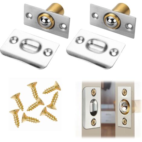 Loquet à Bille de Porte,Loqueteau à Bille Réglables,Roller Ball Meubles Loquet de Porte,Réglable Rouleau Bille Meubles Loquet de Porte,Verrou de Boule de Porte en Acier Inoxydable 2 Pièces DOLASO (1/5)