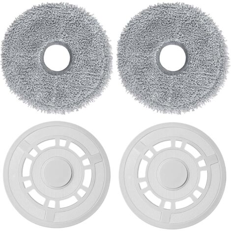 Serpillères de rechange avec support de vadrouille compatibles avec les aspirateurs robots Xiaomi X20+, Dreame L10S Pro Gen 2 / L10 Ultra / L10S Pro / L10S Ultra / L10 Prime / X20 Pro (Blanc) (1/5)