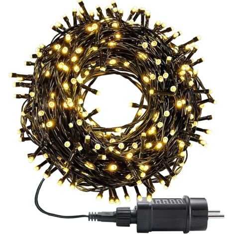 DOLASO Guirlande Lumineuse Extérieure 30m 300LEDs Guirlande Lumineuse Sapin Noel Étanche, 8 Modes + minuterie + mémoire pour Décoration de Jardin, Cour, Maison, Noël, Mariage, blanc chaud (1/5)