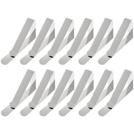 Pince Nappe,12 pièces Grandes Pinces à Nappe en Acier Inoxydable pour Une épaisseur de Bureau de 4,5 à 7,5 cm, Argenté,DOLASO (1/4)