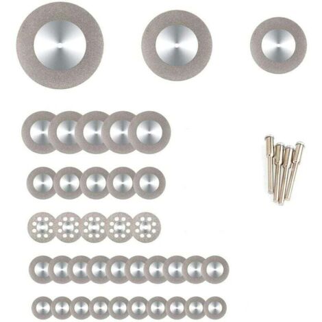 Lot de 38 Disque Diamant Meuleuse, Disques Diamant à Tronçonner 16/20/22/25/30/40/50/60 + 4Pcs Mandrins Tiges, Outil Rotatif de Dremel pour Métal Pierres Précieuses Verre,DOLASO (1/5)