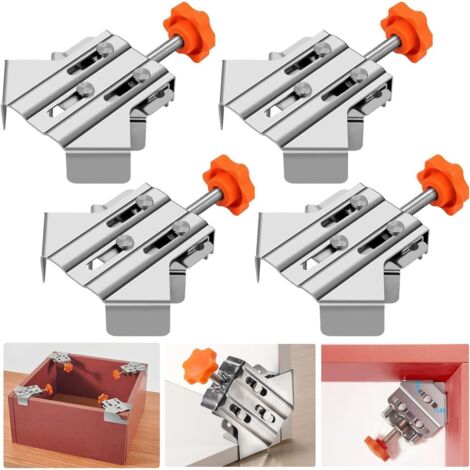 2 PCS pinces à angle droit Pince à angle droit de 90 degrés avec mâchoires pivotantes réglables en acier inoxydable pour le travail du bois, les outils de menuiserie, le soudage, les cadres photo (1/5)
