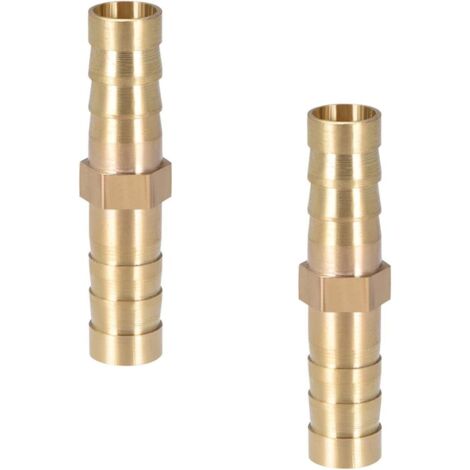 Pack de 2 tuyaux en laiton raccord cannelé droit 8 mm pour air, eau, gaz, huile (1/5)