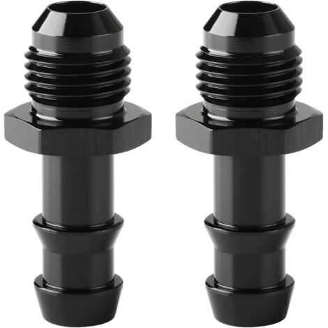 Adaptateur de raccord droit évasé mâle 6AN vers raccord cannelé 3/8 en aluminium noir 2 pièces (1/5)