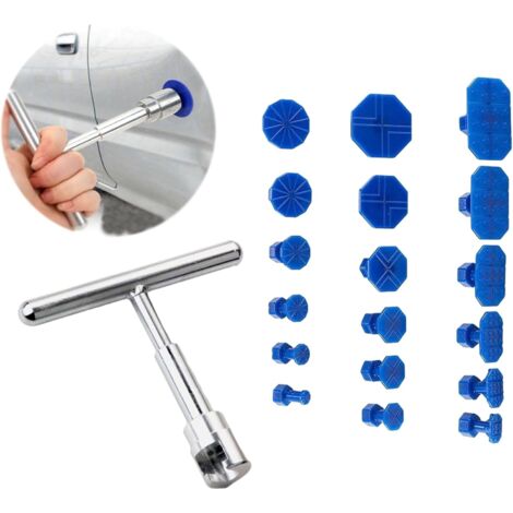Dolaso – Kit de débosselage voiture 18 pièces – Extracteur métal en T – Réparation carrosserie sans apprentissage – Outils professionnels (1/5)