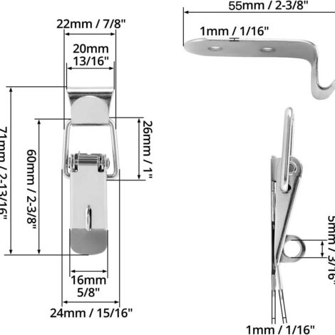 Lot de 8 loquets à fermeture automatique - Verrou de porte à ressort
