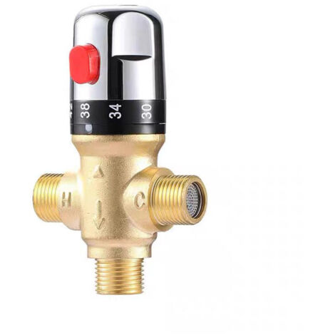 Vanne Mélangeur Eau Chaude Froide Robinet Mitigeur Thermostatique En Laiton Solide Robinet Température Fixe Pour Lavabo Cuisine Salle De Bain Toilette,DOLASO (1/5)