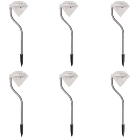 Vidaxl – Lot de 6 lumières LED solaires 9x7,8x29,5 cm – Boîtier plastique imperméable – Panneau solaire 2V – 10 000 mcd pour éclairage décoratif (1/5)