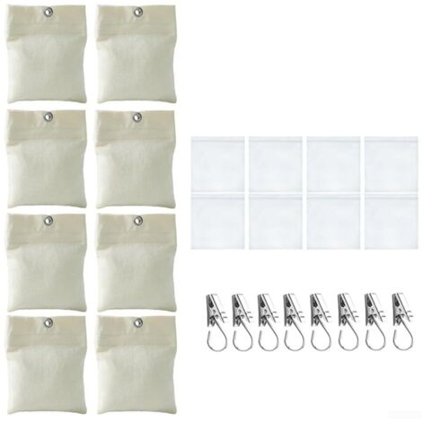 Lot de 8 sacs de sable d'extérieur avec clips pour toile résistante pour terrasse, tonnelle, pergola, voiles d'ombrage