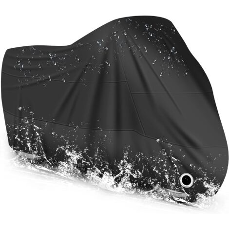 Jusch – Housse de protection pour moto 210D – Imperméable et résistante aux intempéries – Dimensions L-220x95x110 cm – Trou pour antivol - L-220x95x110cm (1/5)