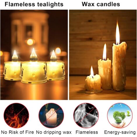 Lot De 12 Bougies LED Sans Flamme Avec Minuteur Mode Automatique 6