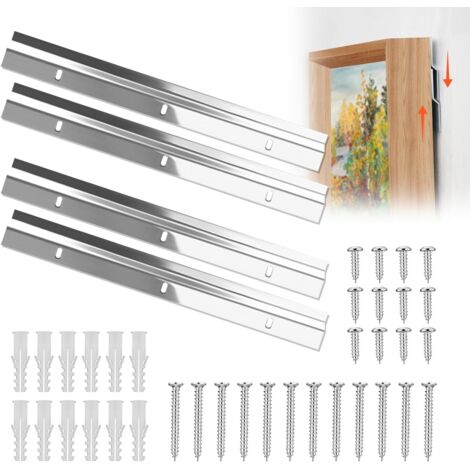 4 x Z Wall Mount Clip Wall Mount Mirror 30 cm Wall Mount with Screw Fixing Heavy Duty Mirror Hook for Hanging Heavy Duty Frames (1/5)