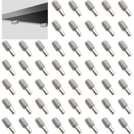 Taquet Etagere, CTRICALVER 5x20mm Métal Support Etagere Armoire, Support Tablette Verre,Taquets d'étagère avecmanchon antidérapant pour étagères murales armoires de cuisine armoire (50 pièces) (1/5)