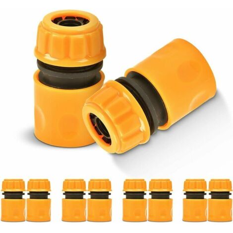 10 pcs Raccord Rapide Tuyau Arrosage 1/2, Hose Connector, Connect Tuyau d'arrosage Stop en Plastique pour Connecter des Appareils de Jardin, Robinet, Tuyau Hose (1/5)