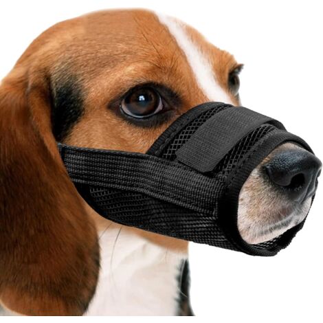 Paryou – Muselière respirante en nylon réglable pour chiens – Anti-aboiements et anti-morsures – Conception en mesh doux – Taille S, Noir (1/5)