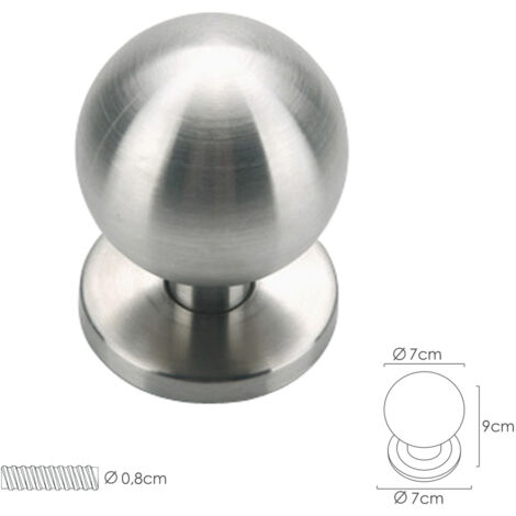 Bouton de porte rond inox satiné – Conçu en métal – Pour portes intérieures – Finition élégante et durable – Oryx