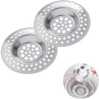 2 Pcs Filtre évier Cuisine, Évier Filtre de Vidange, Grille Evier Cuisine, Filtre à évier en Acier Inoxydable, pour Évier de Cuisine/Salle de Bain Filtre Anti-Obstruction