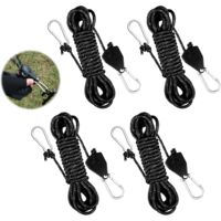 Lot De 10 Cordes Réfléchissantes JTENG – 4m Chacune, Cœur Nylon, Tendeurs Aluminium, Diamètre 4mm, Pour Tente, Bâche Et Auvent, Camping Et Randonnée