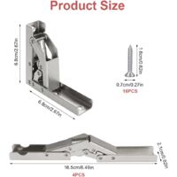 Lot De 4 Charnières Pliantes à 90 °/180 Degrés Pour Porte D