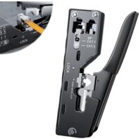 Pince à sertir RJ45, pince à sertir universelle pour CAT7, CAT6A, CAT6, CAT5E, CAT5, pince à sertir RJ45 pour fiches réseau, idéale pour l'installation de câbles réseau