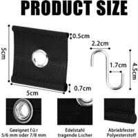 URAQT Crochet Auvent, 6pcs Accessoires Auvent RV, œillets De Passepoil Pour Rail De Fixation, Diamètre 5/6 Mm - 7/8 Mm, Pour Auvent De