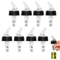 Lot de 8 becs verseurs à vin 3 cl, verres doseurs/becs verseurs à huile, becs verseurs pour vin, alcool, cocktails, spiritueux et huiles (transparents)