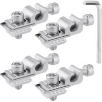 DOLASO 4Pcs Colliers de Mise à la Terre pour Panneaux Solaires, Fixation Panneau Solaire, Colliers de Mise à la Terre pour Panneaux Solaires avec 1 Clé, Accessoires pour Support Panneau Solaire
