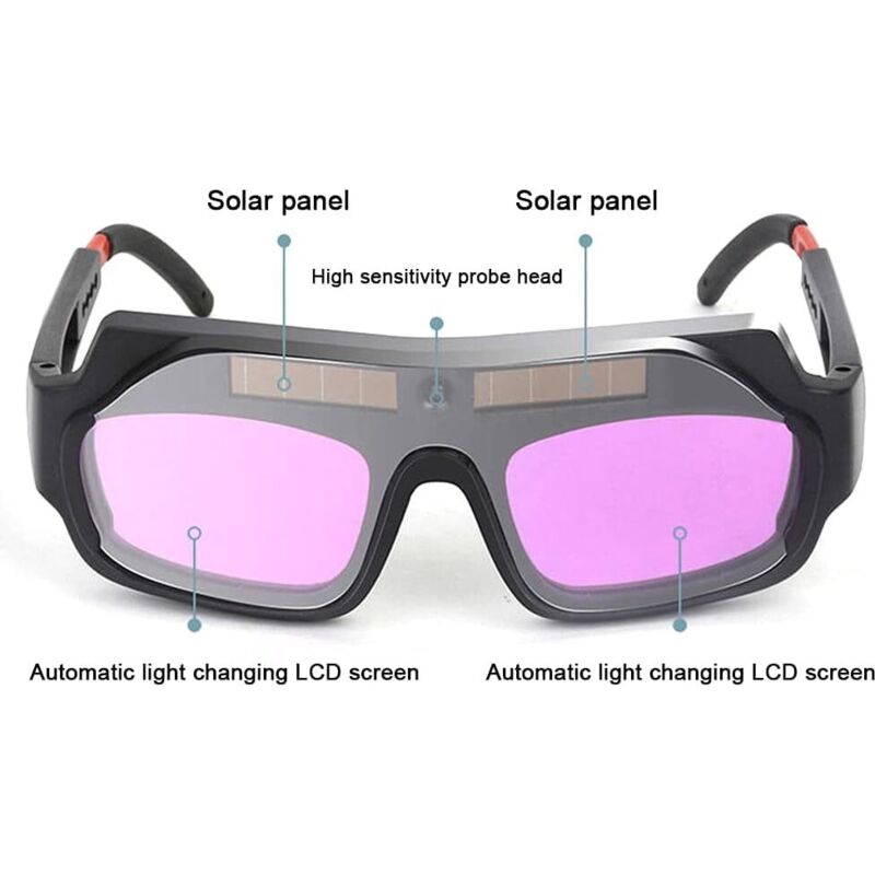 Lunettes de soudeur à assombrissement automatique solaire pour soudage sous Lunettes de soudeur à assombrissement automatique solaire pour soudage sous