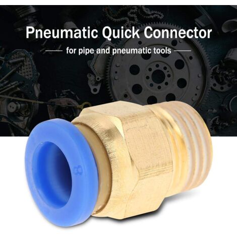 Connecteur 6mm2 Heschen Raccords Rapides PC6-02 6 Push In Joint Thread U00e2le 1/4"Connecteur Pneuatique Raccord 1/4