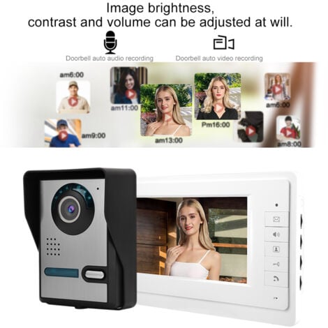 SJLERST Visiophone - 7 Pouces Moniteur Tactile, La Fonction de Vision Nocturne,Extérieur IP55,Surveillance Active ,ManomanoMMF en stock - Livraison rapide