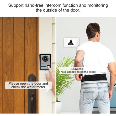 SJLERST Visiophone - 7 Pouces Moniteur Tactile, La Fonction de Vision Nocturne,Extérieur IP55,Surveillance Active ,ManomanoMMF en stock - Livraison rapide